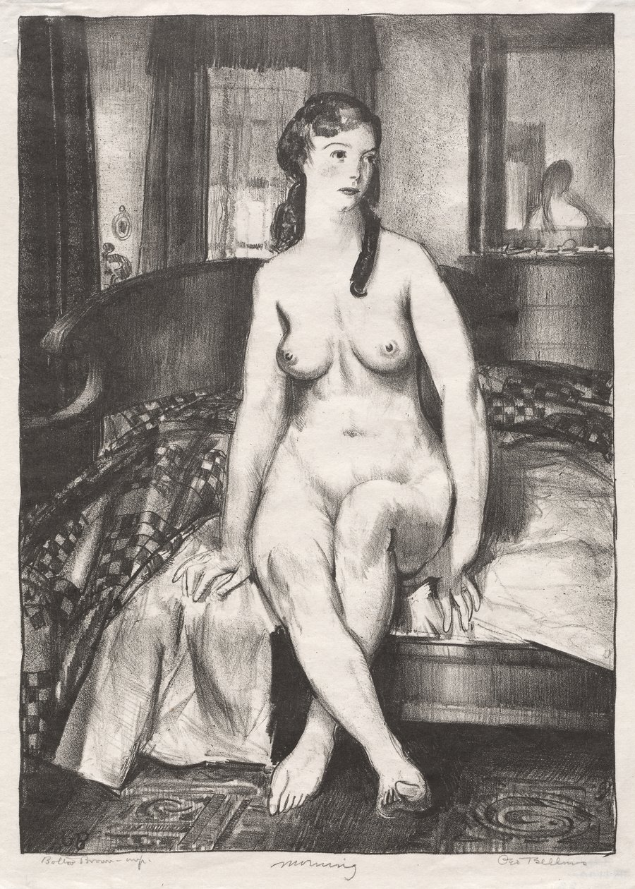 Morgen, naken på seng, andre stein av George Bellows