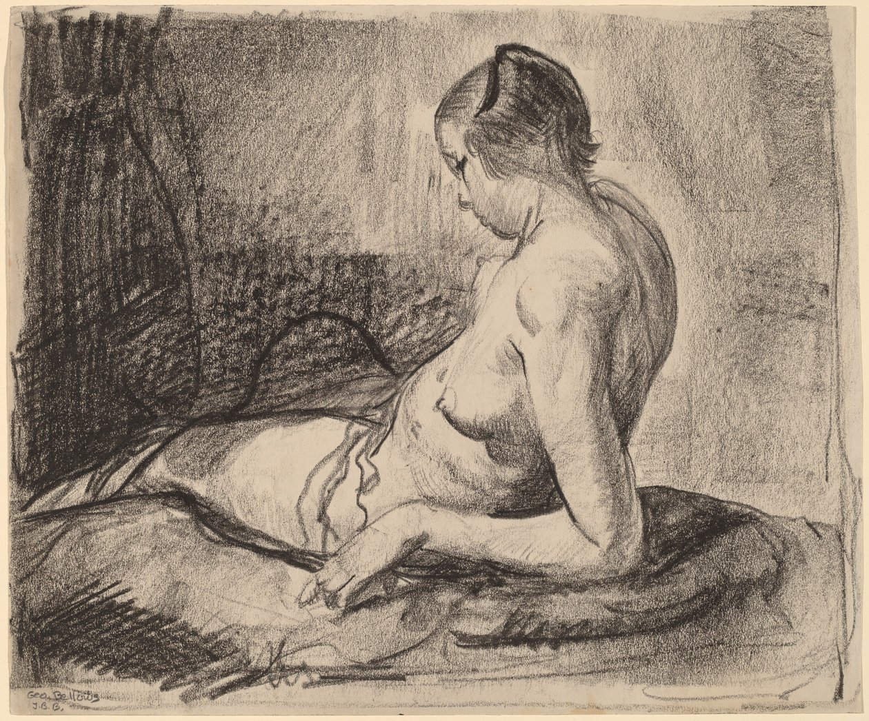 Naken jente liggende av George Bellows