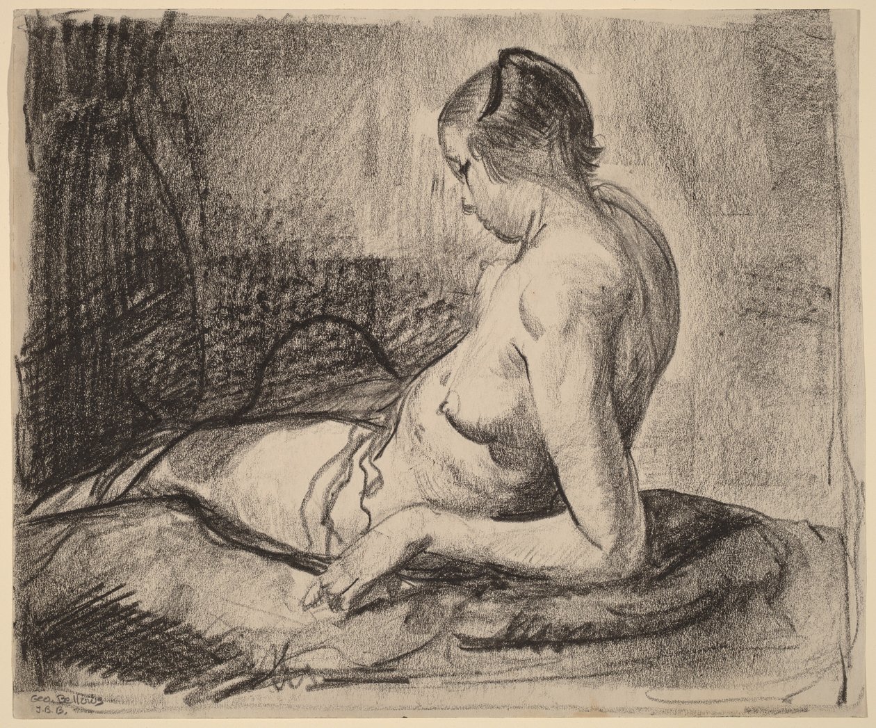 Liggende naken jente av George Bellows