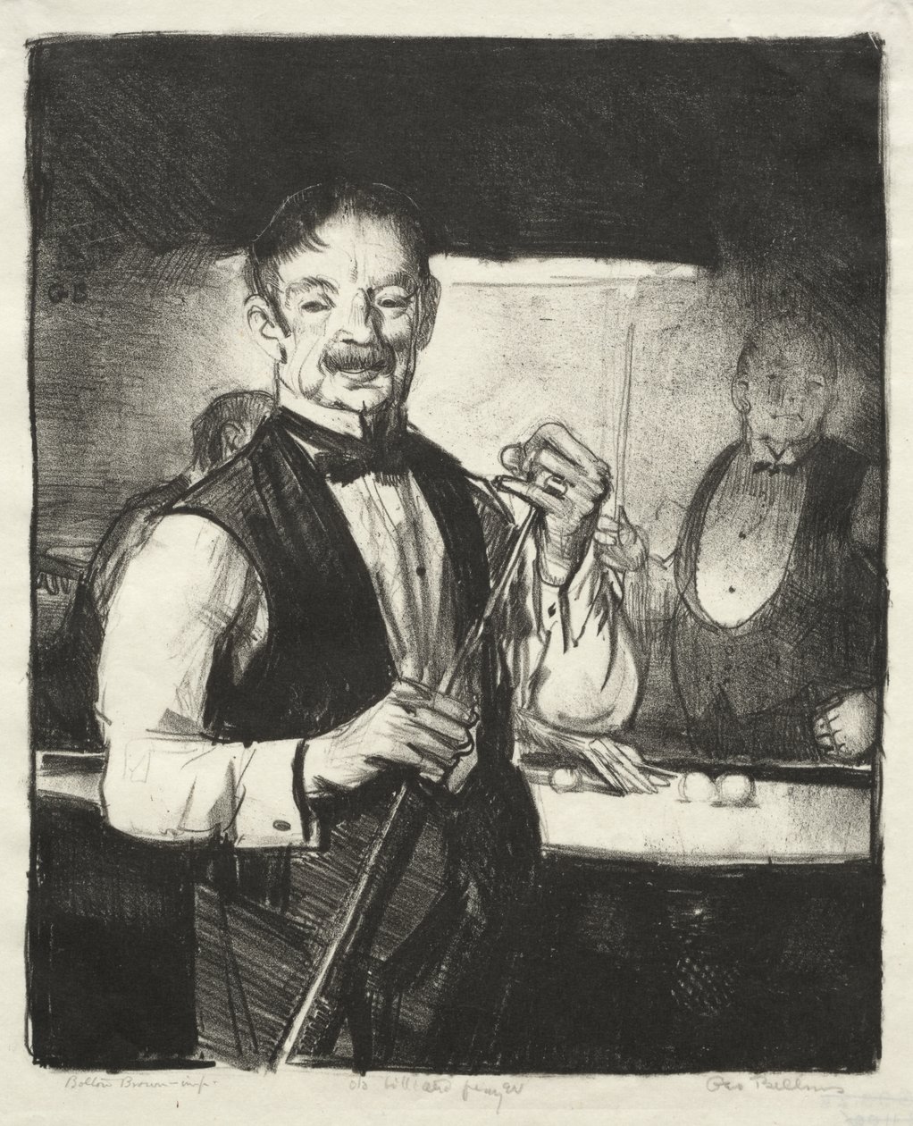 Gammel biljardspiller av George Bellows