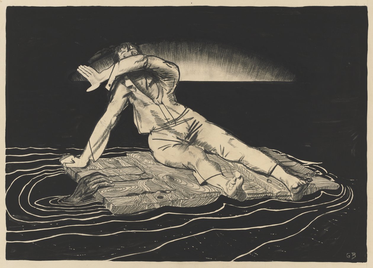 På en flåte av George Bellows