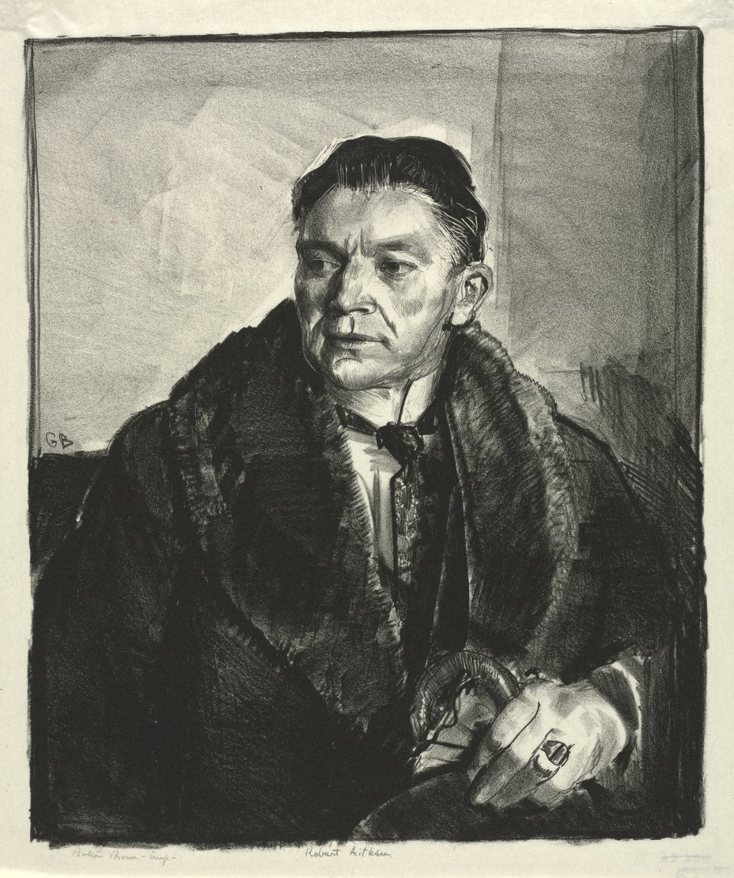 Portrett av Robert Aitken, annen stein av George Bellows