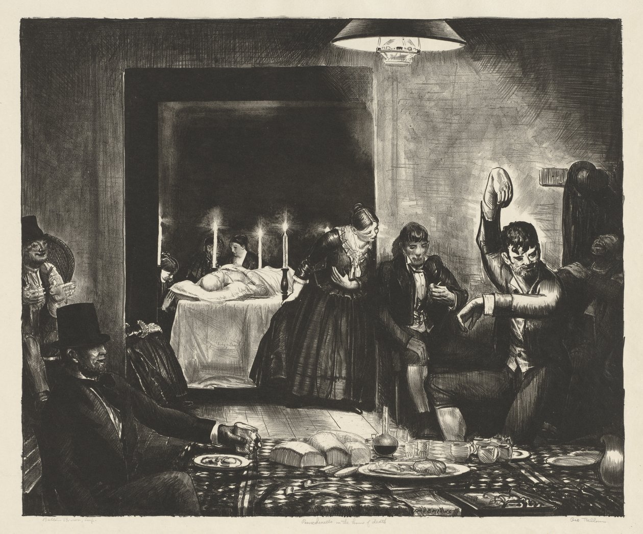Punchinello i dødens hus av George Bellows
