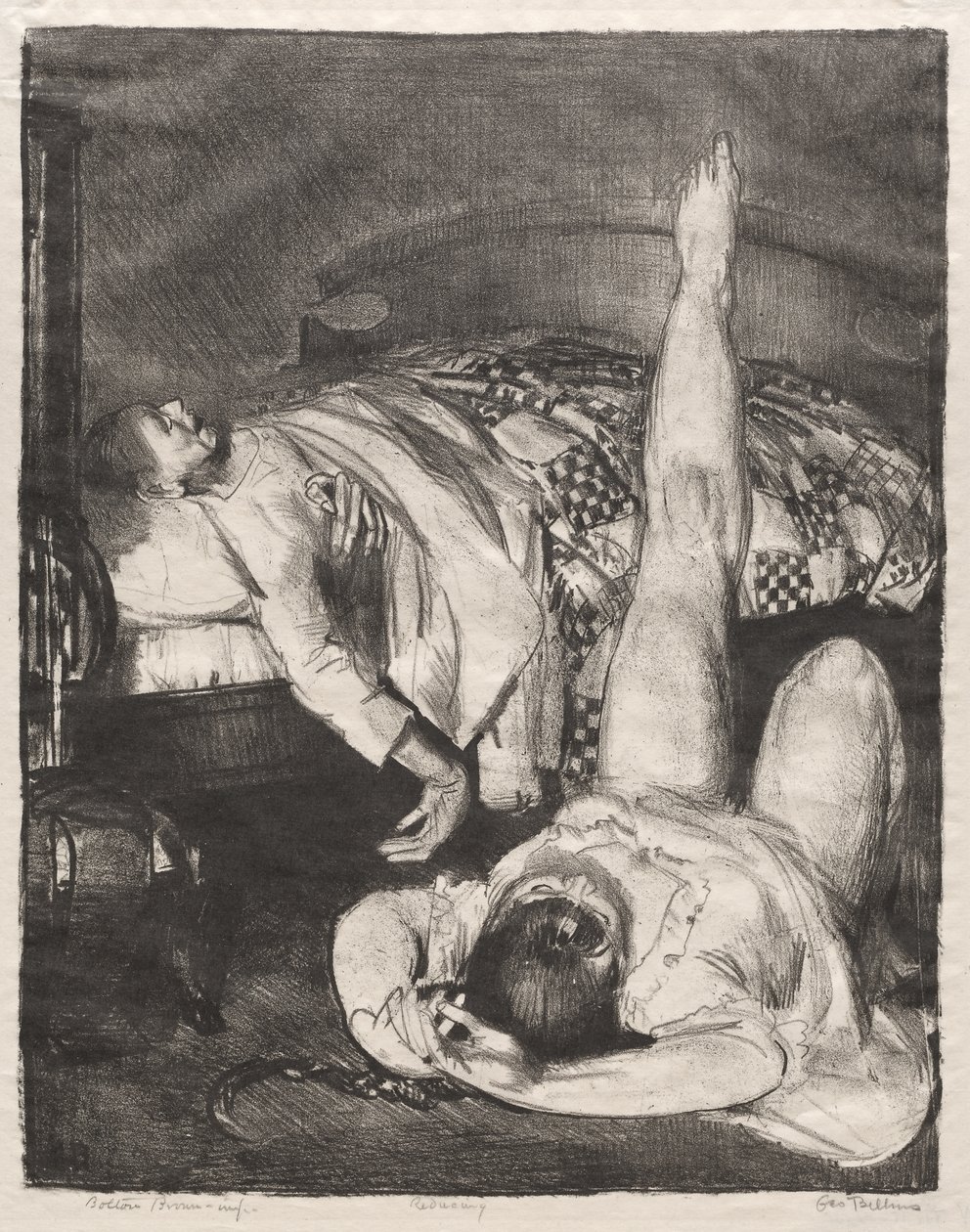 Forminsking, liten, tredje stein av George Bellows