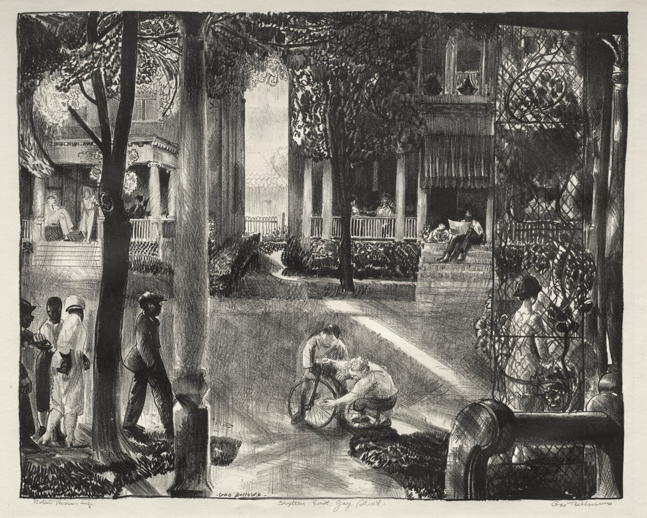 Seksten East Gay Street av George Bellows