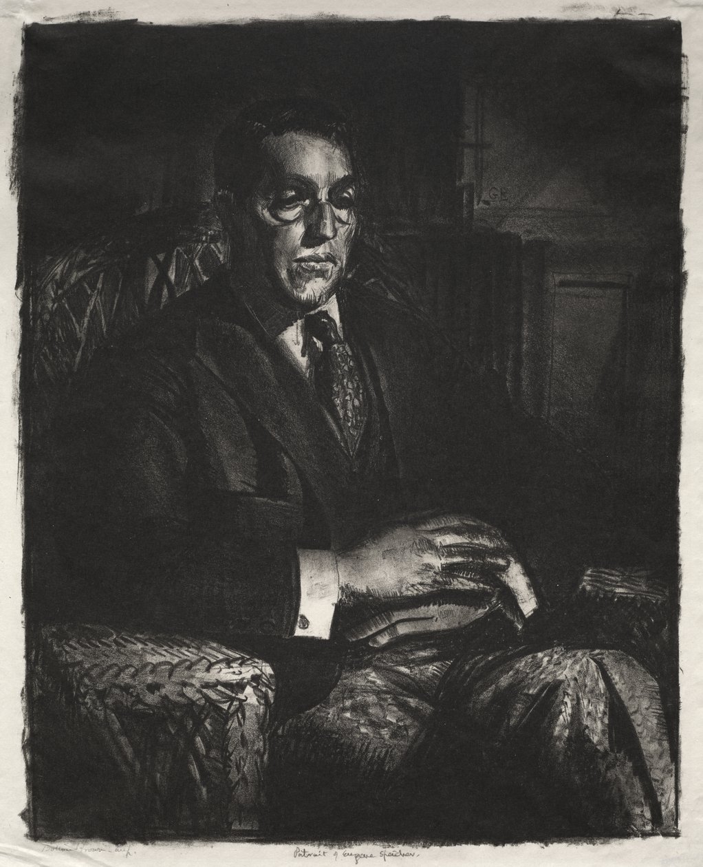 Speicher sittende i en stol av George Bellows