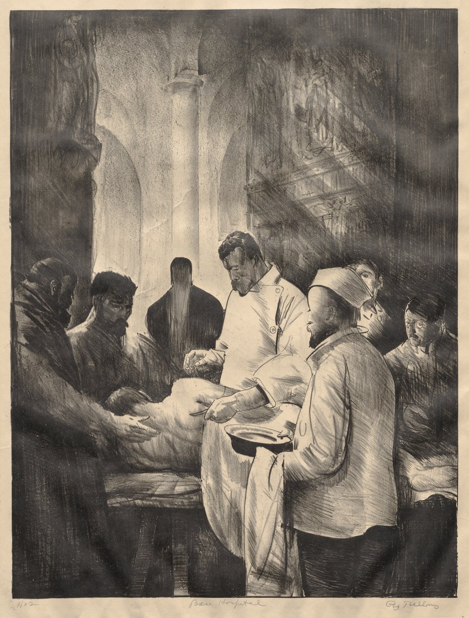 Krigsserie: feltsykehus, andre stein av George Bellows