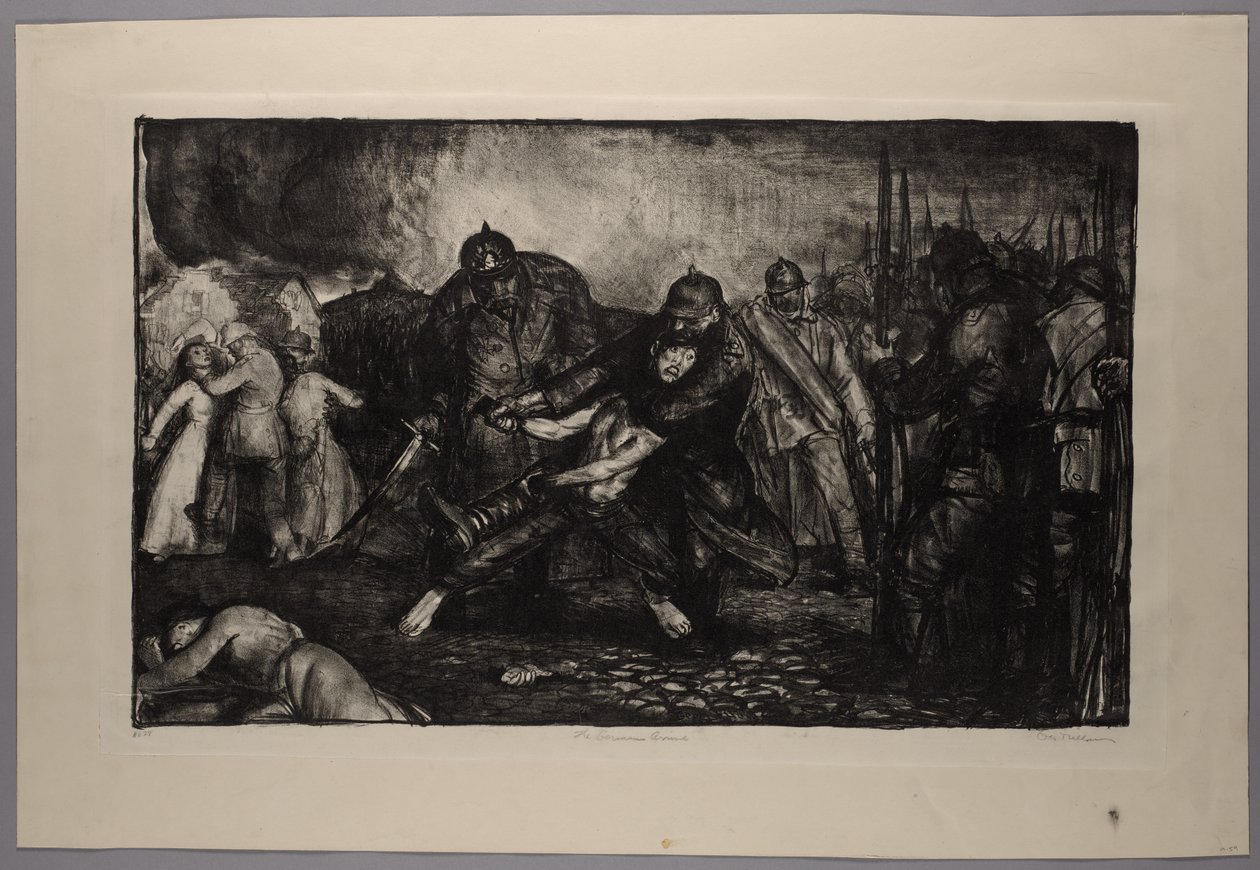 Krigsserie: Tyskerne ankommer av George Bellows