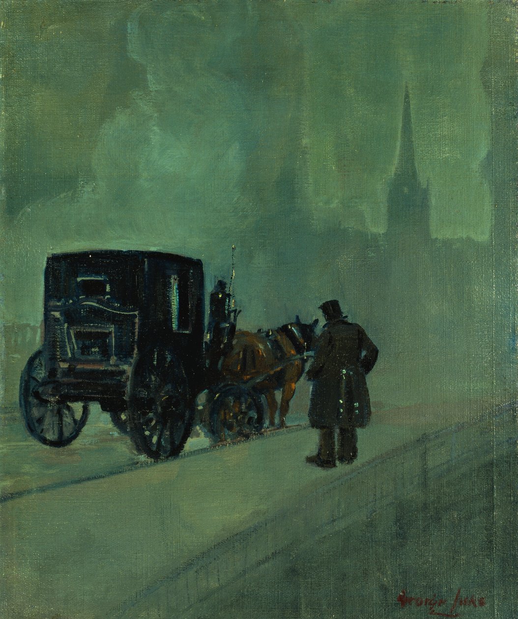 Tåket natt, New York av George Benjamin Luks