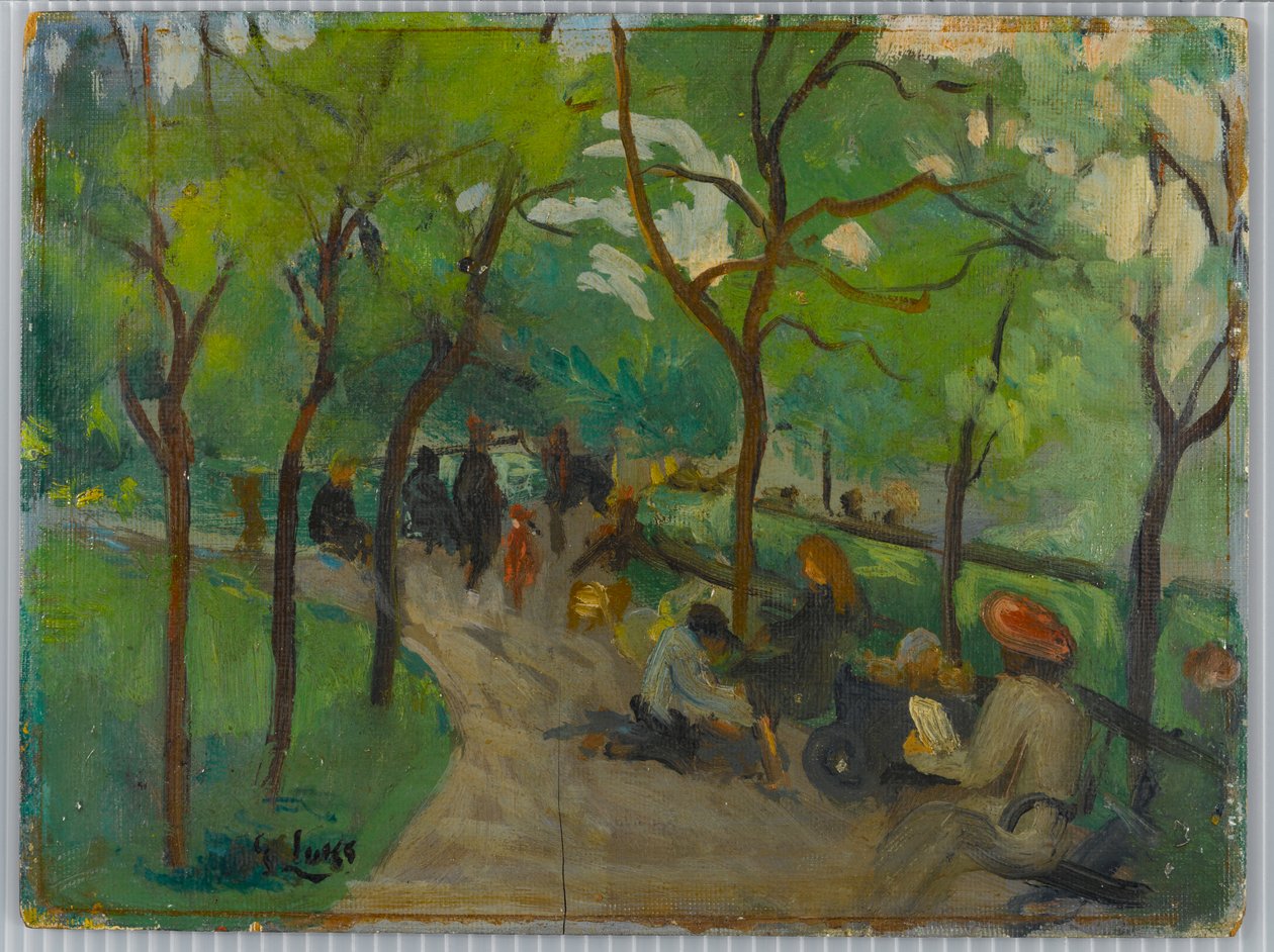 Prospect Park, ca. 1902-10 (olje på panel) av George Benjamin Luks