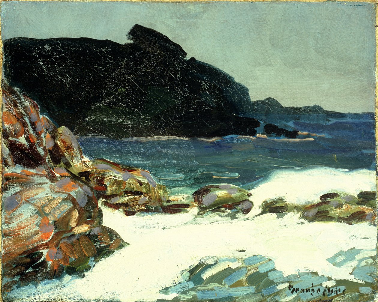 The Ledge, Elizabeth, Maine (olje på lerret) av George Benjamin Luks