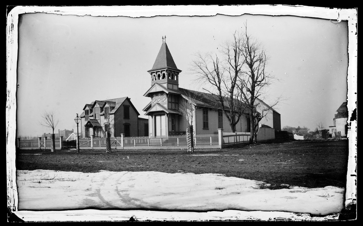 Reformert Misson, Flatbush, Brooklyn, ca. 1872-87 (våtkollosjon negativ) av George Bradford Brainerd