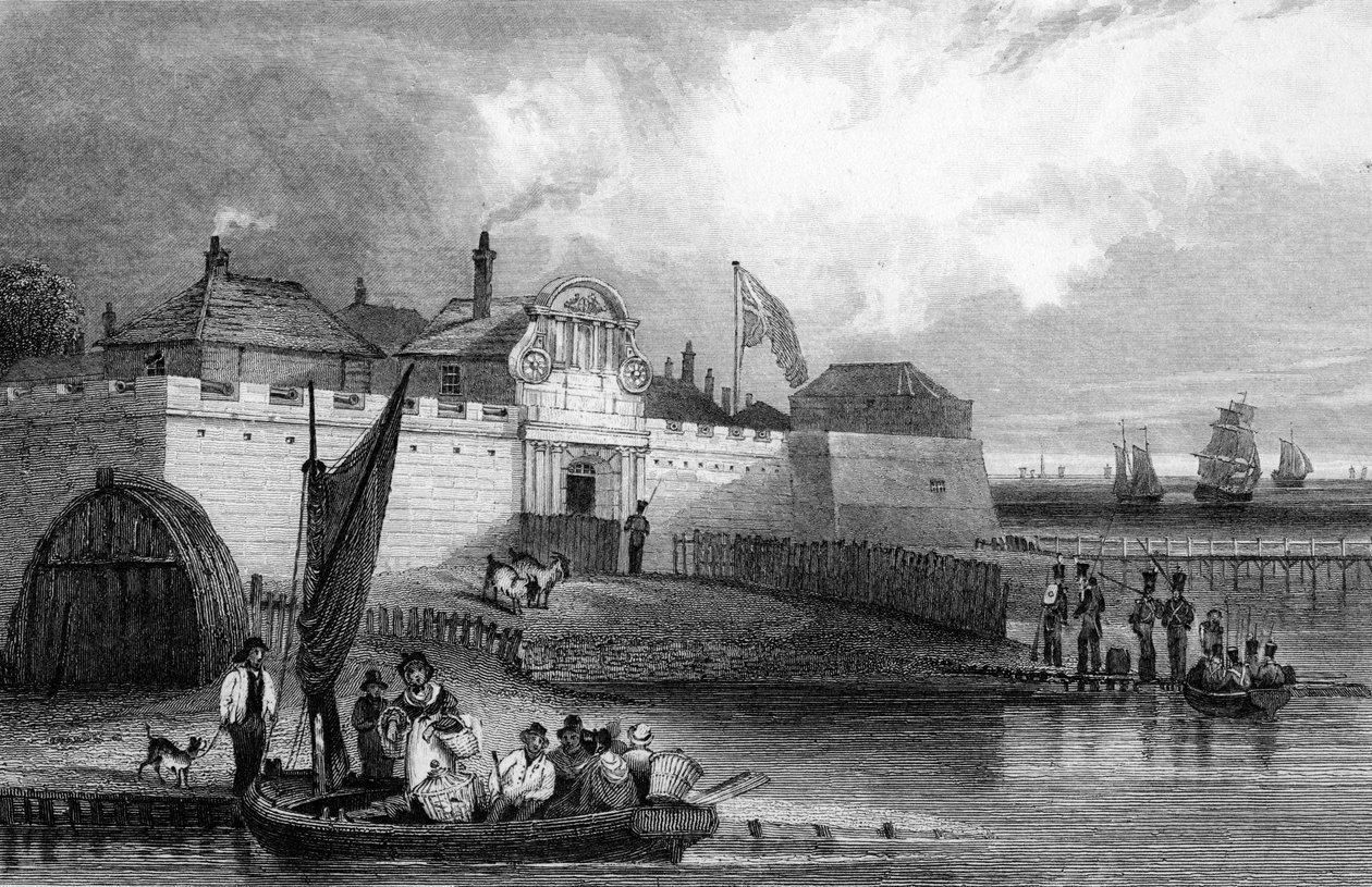 Tilbury Fort, Essex, gravert av Henry Adlard, ca. 1832 av George Bryant Campion