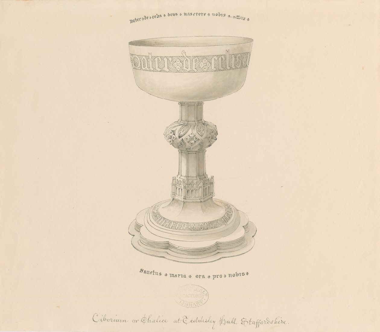 Teddesley Park - Chalice: penntegning, nd [?19th cent] (tegning) av George Buckler