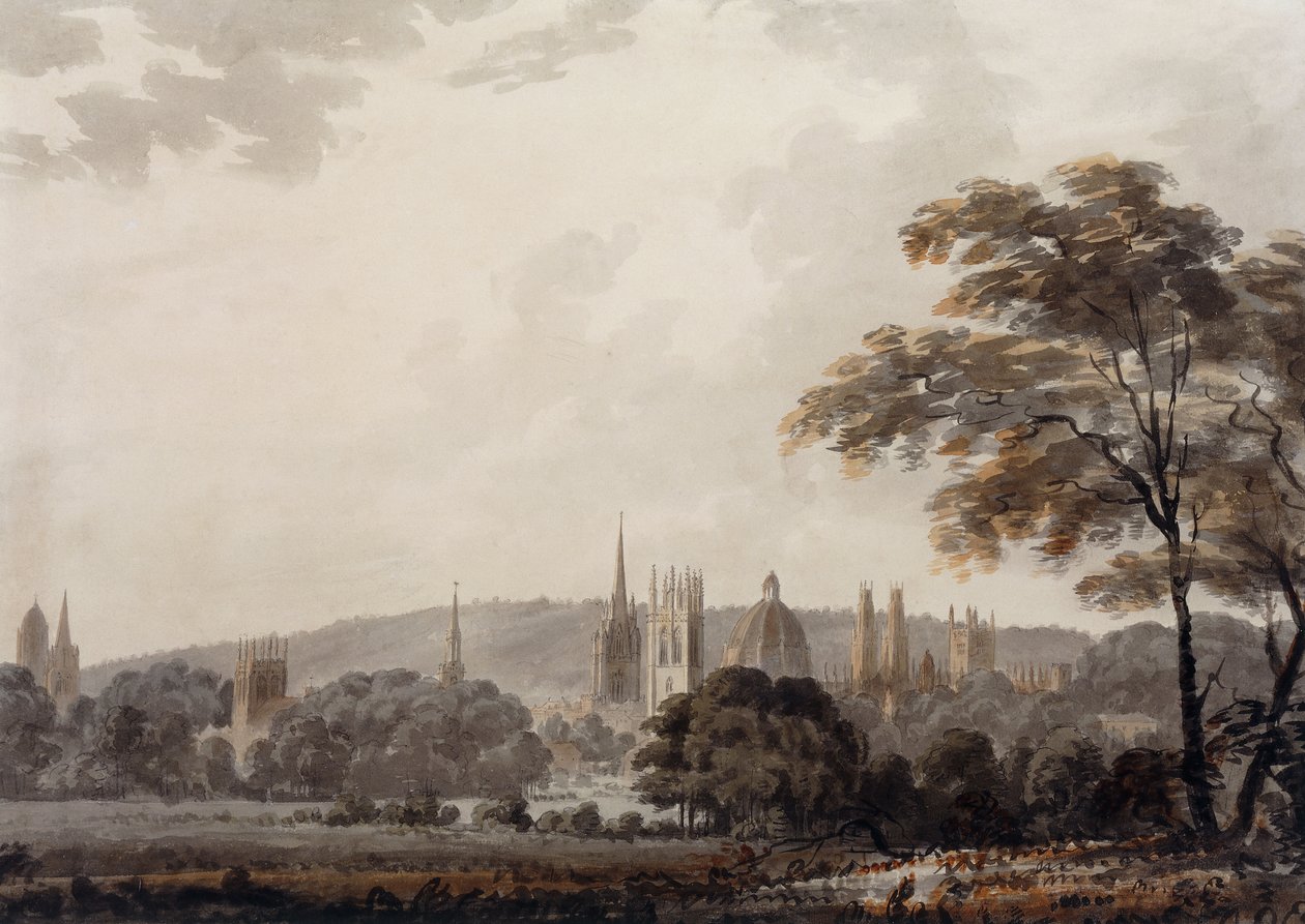 Utsikt over tårnene og spirene i Oxford, Oxfordshire av George Bulteer Fisher