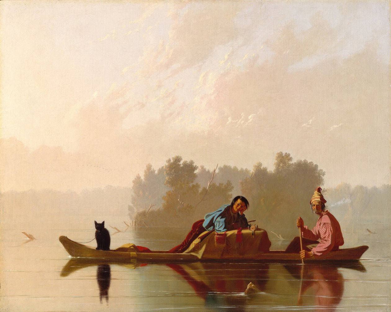 Pelshandlere på vei nedover Missouri av George Caleb Bingham
