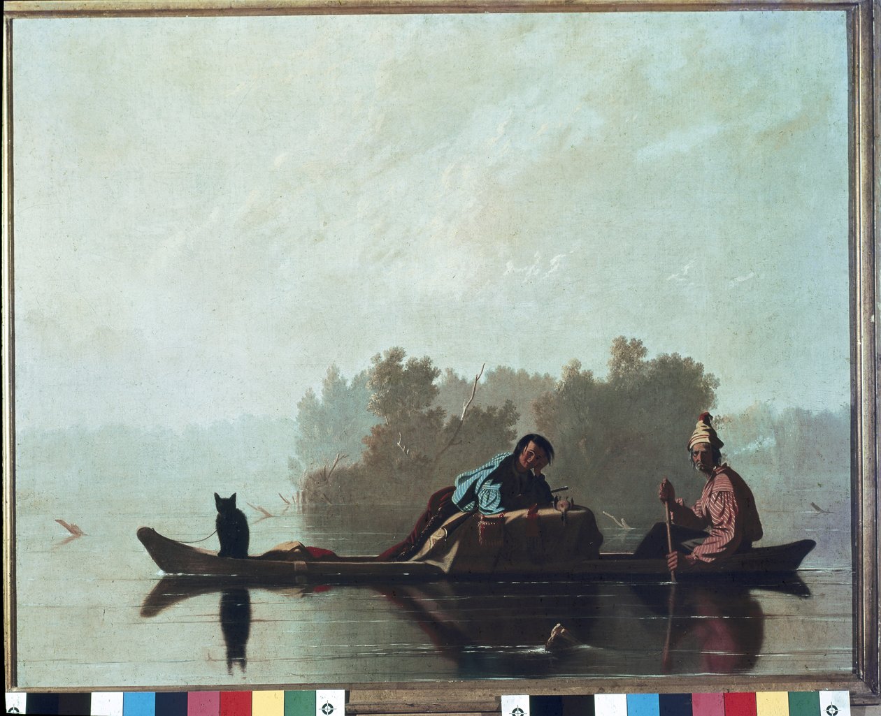 Pelshandlere på vei nedover Missouri-elven av George Caleb Bingham