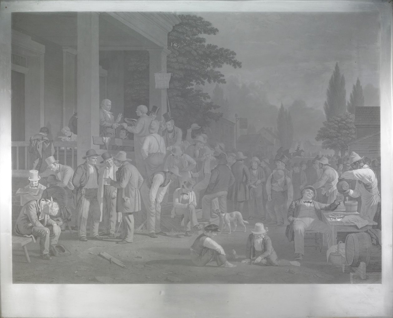 Stålplate for «Fylkesvalget» av George Caleb Bingham
