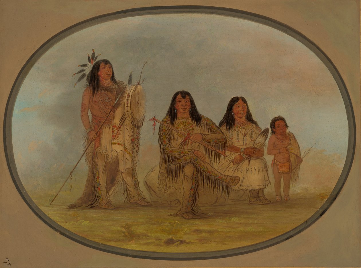 En Blackfoot-sjef, hans kone og en medisinmann, 18611869. av George Catlin