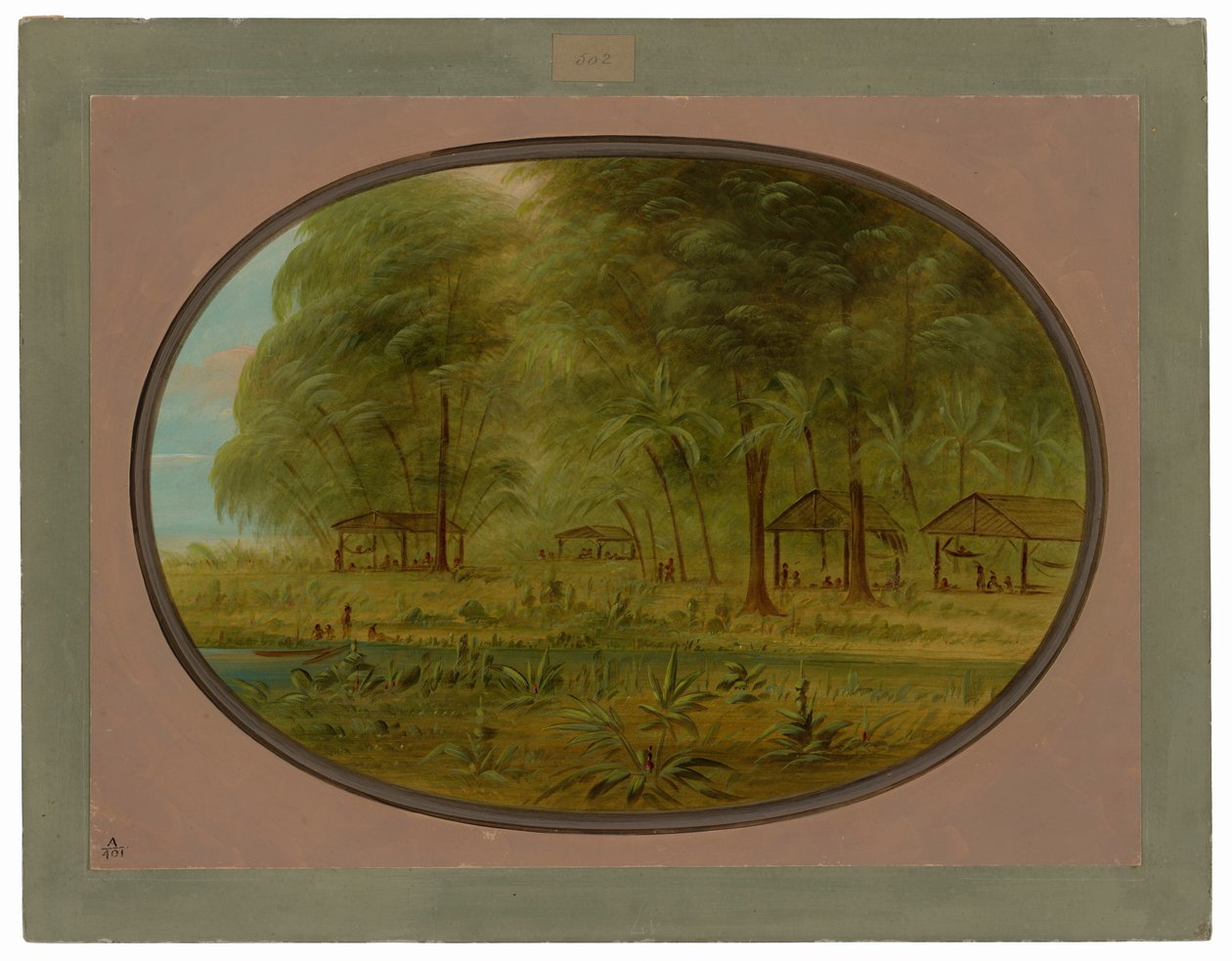 En karibisk landsby i Nederlandsk Guyana av George Catlin
