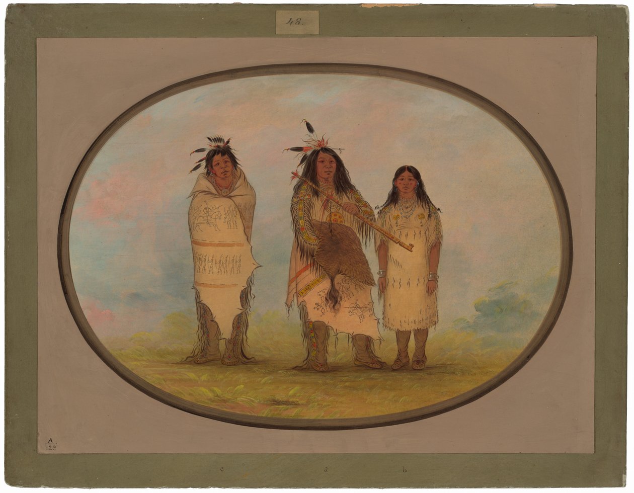 En Cheyenne-sjef, hans kone og en medisinmann av George Catlin