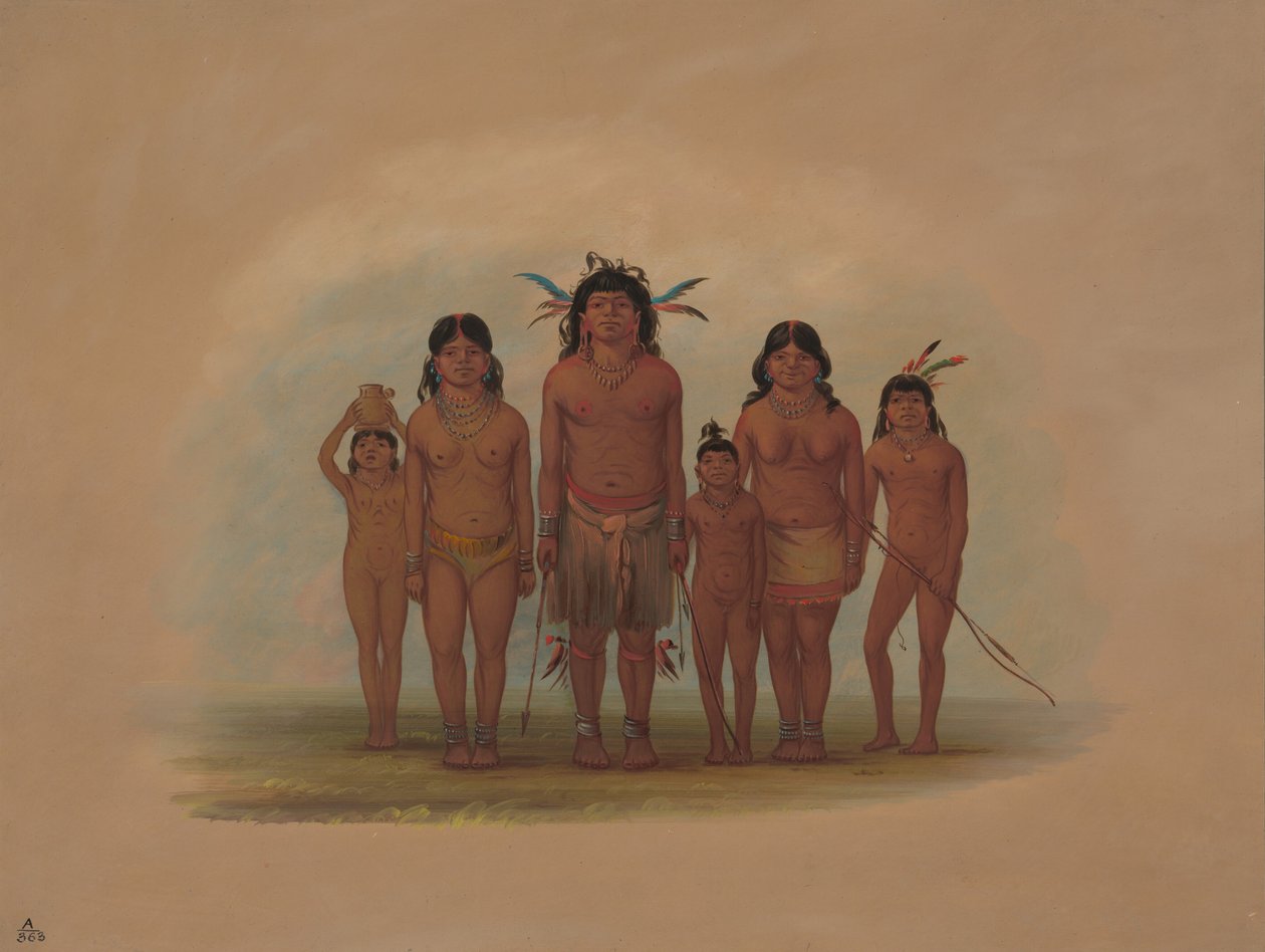 En Connibo indisk familie, 18541869. av George Catlin