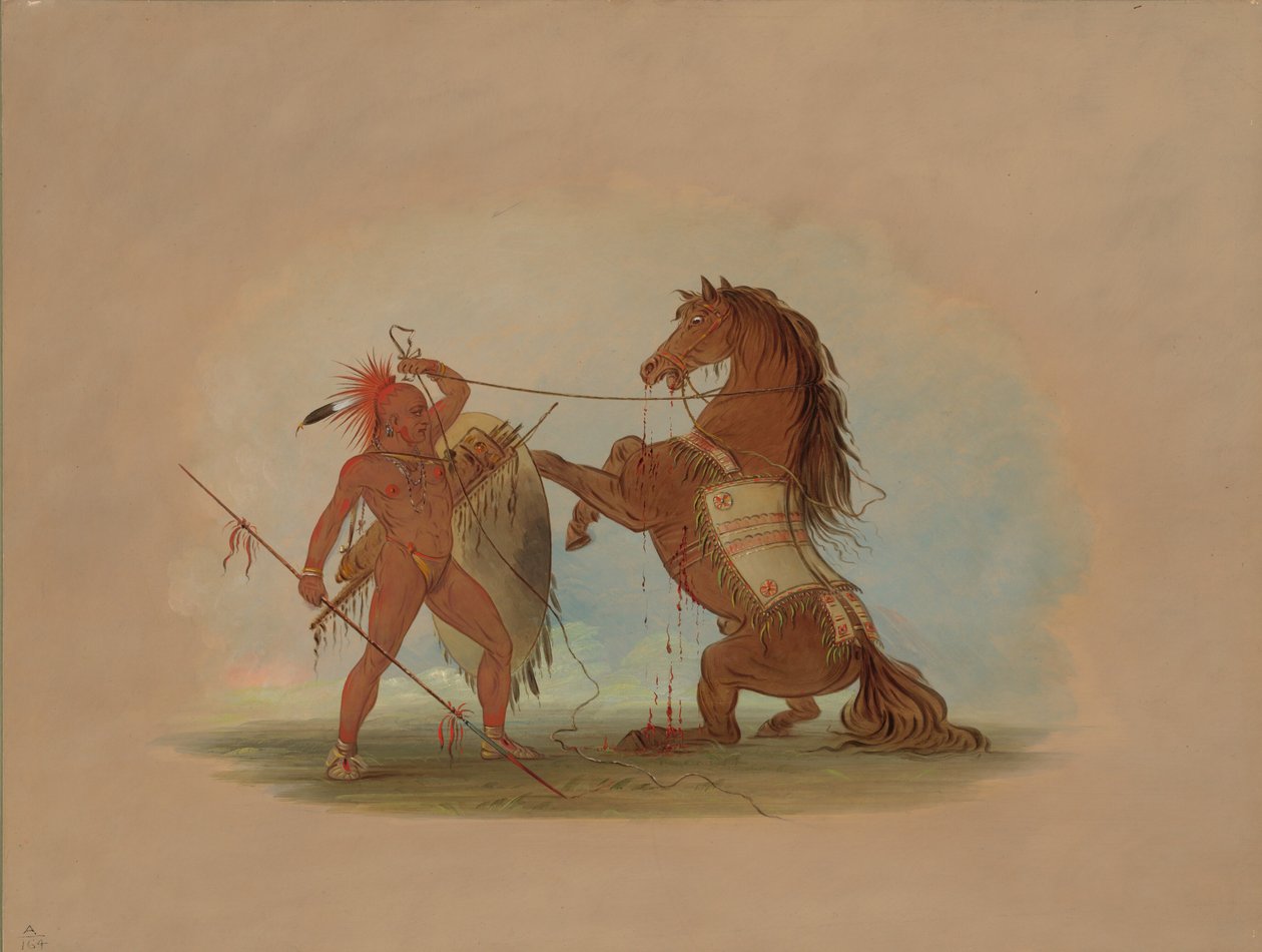 En Pawnee-kriger som ofrer sin favoritthest, 18611869. av George Catlin