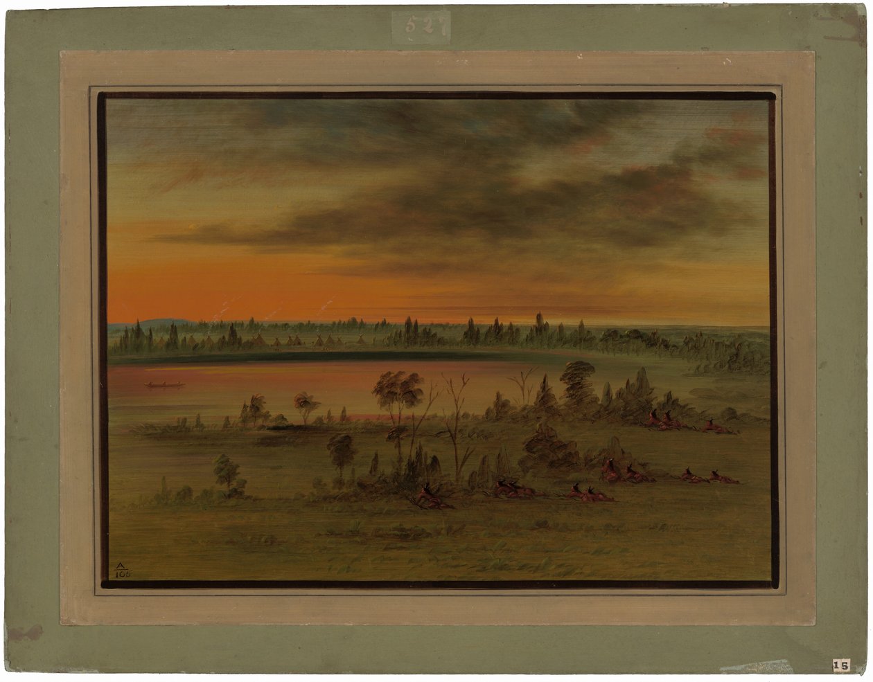Et Sioux-krigsparti av George Catlin