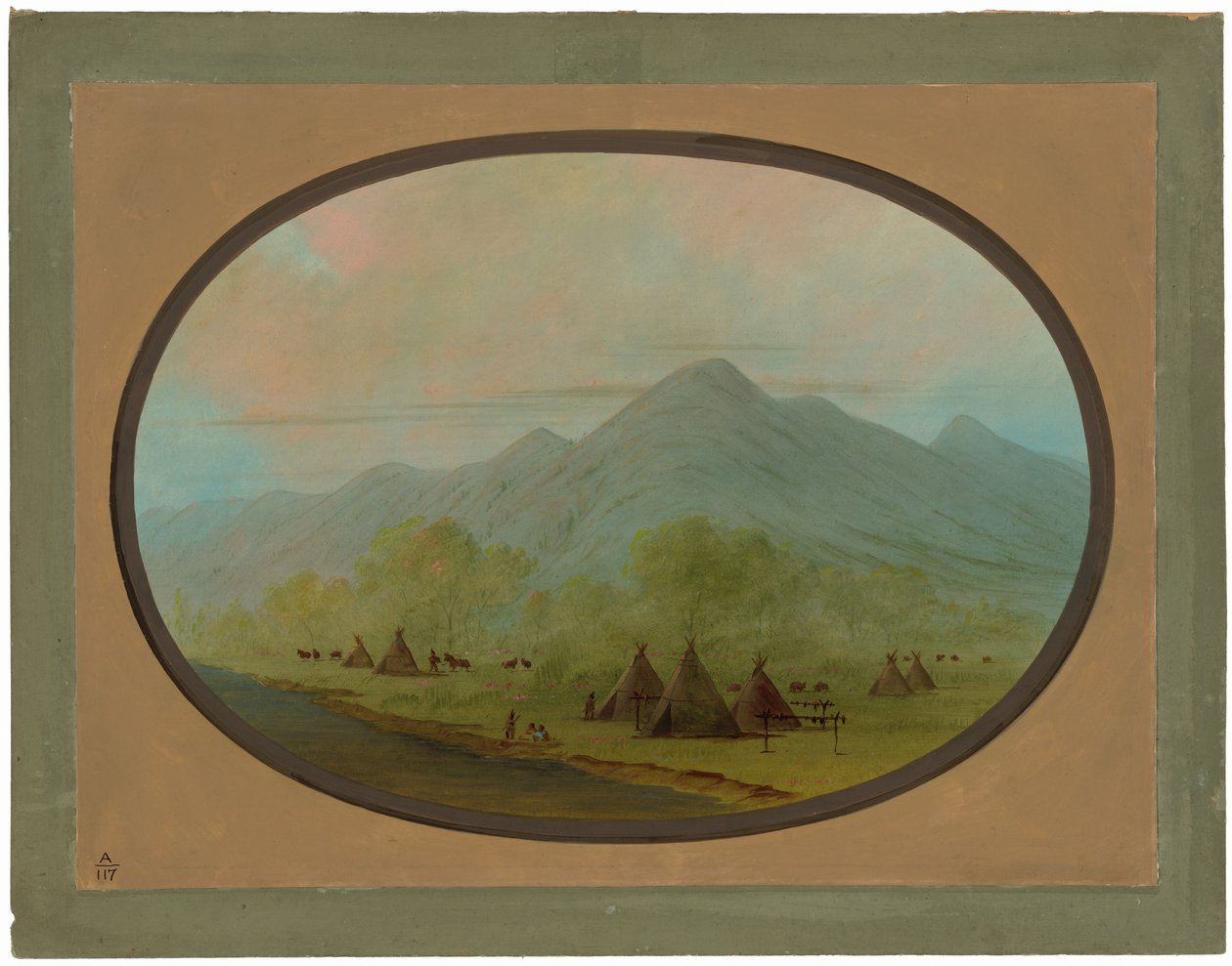 En liten kråkelandsby av George Catlin