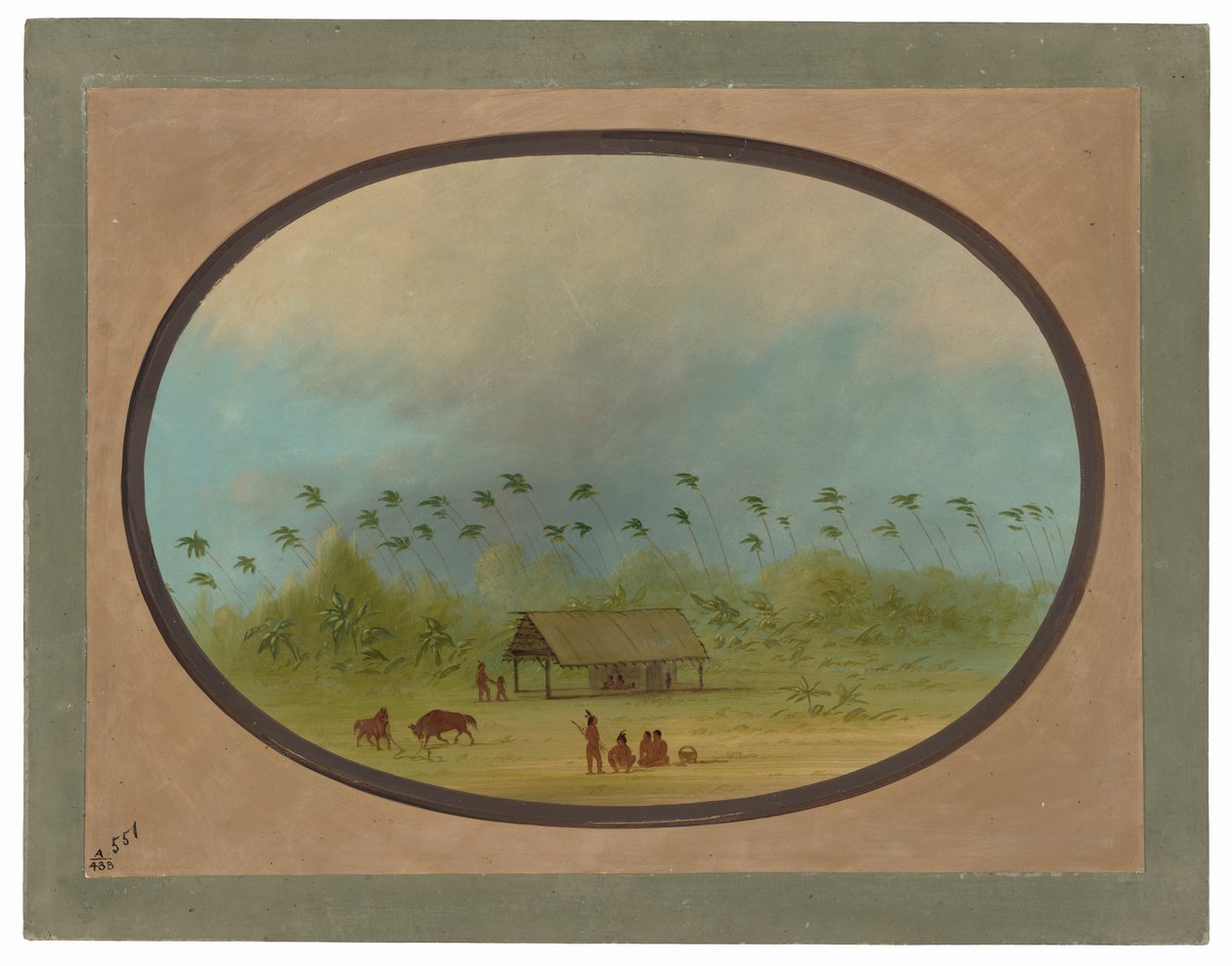 En liten Tobos-landsby av George Catlin