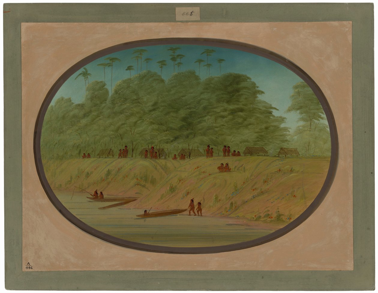 En liten landsby - Payaguas-indianere av George Catlin