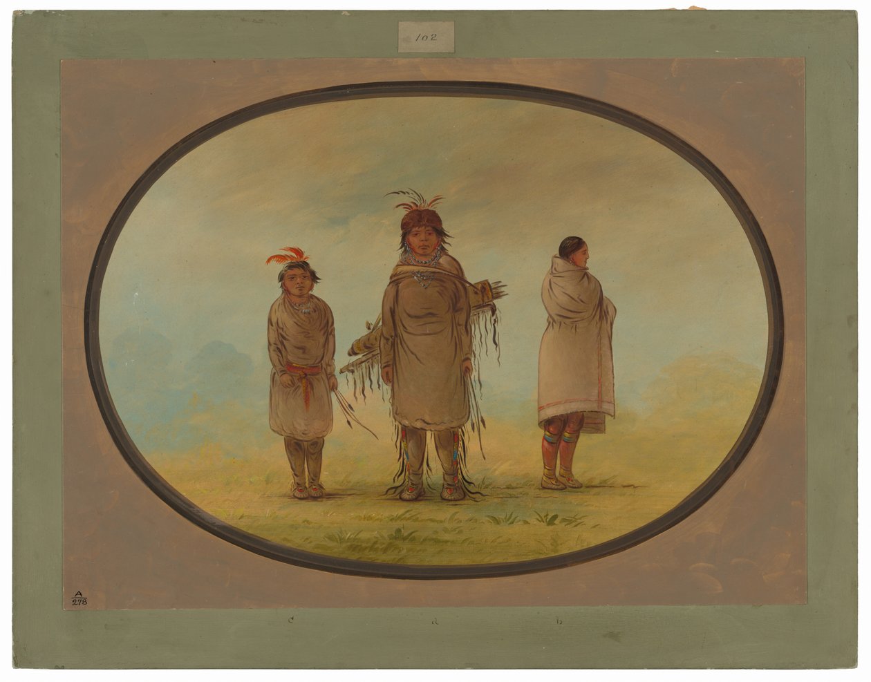 En steinkriger, hans kone og en gutt av George Catlin