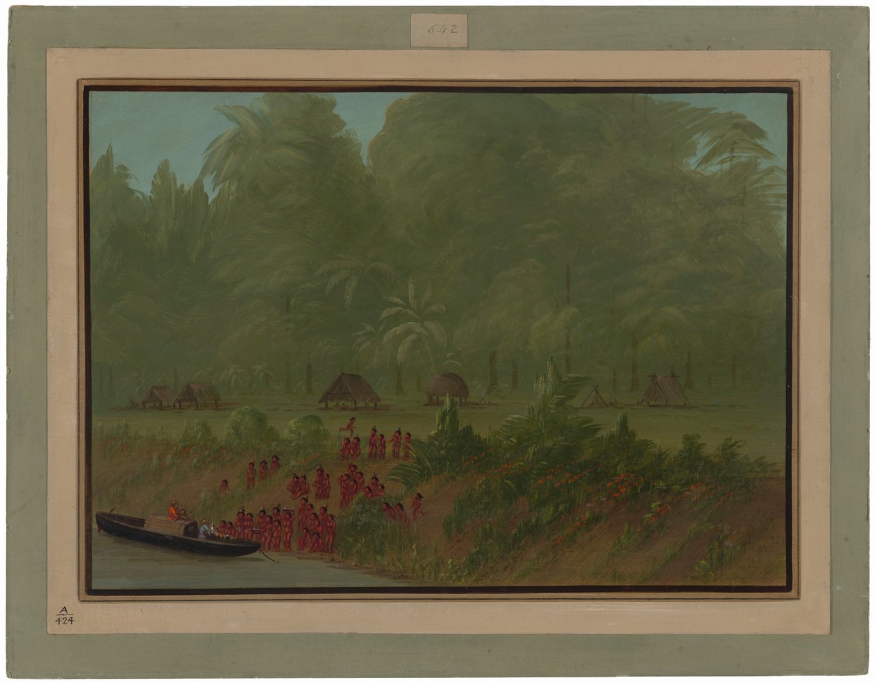 En Yahua-landsby av George Catlin