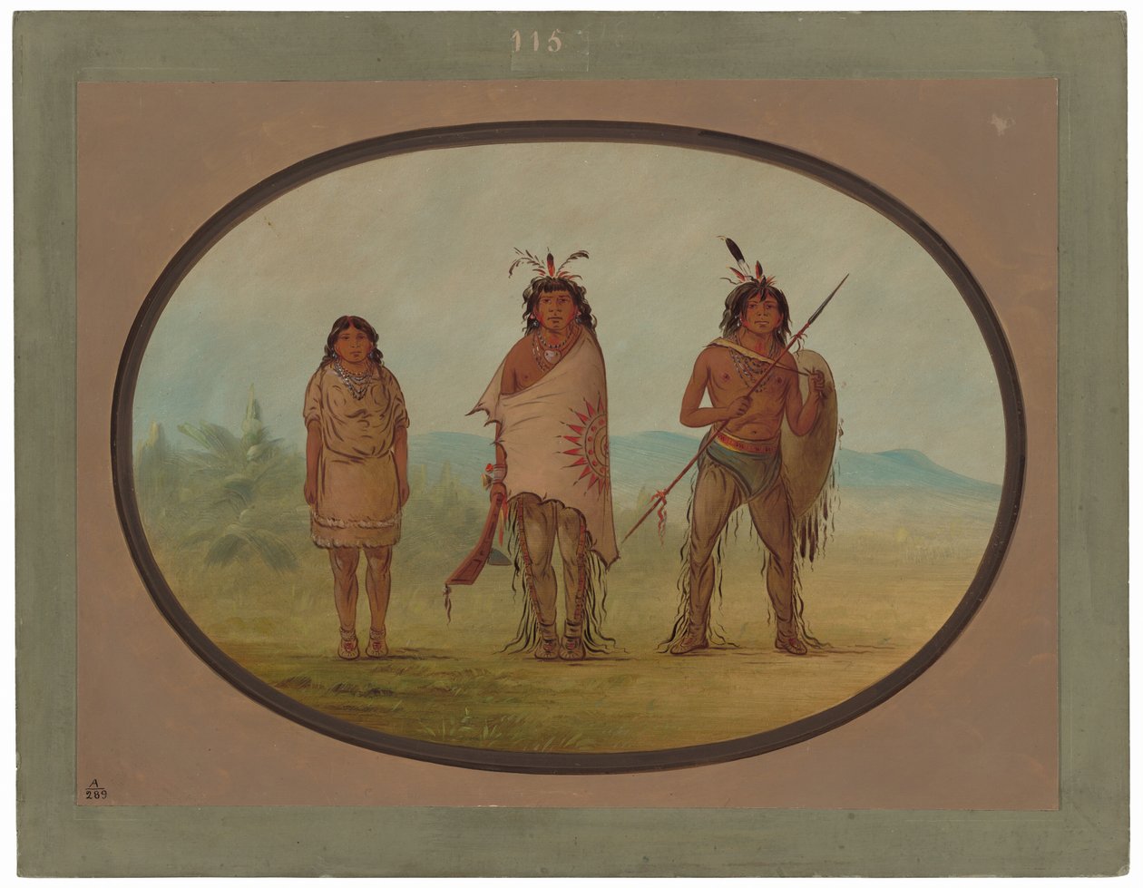 En Yuma-høvding, hans datter og en kriger av George Catlin