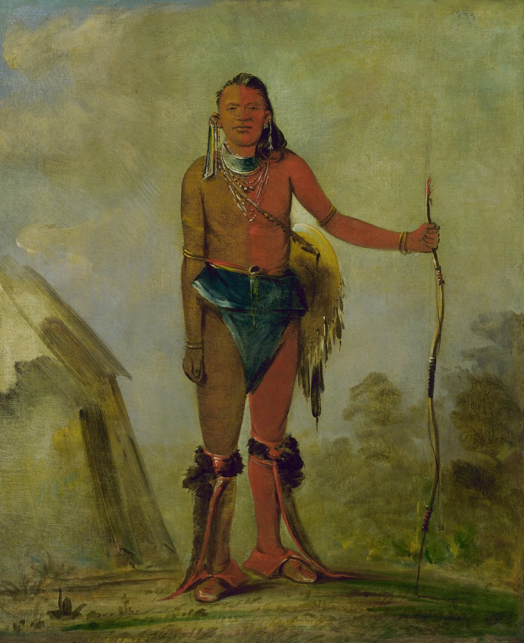 Aih-no-wa, The Fire, a Fox Medicine Man, 1835. av George Catlin