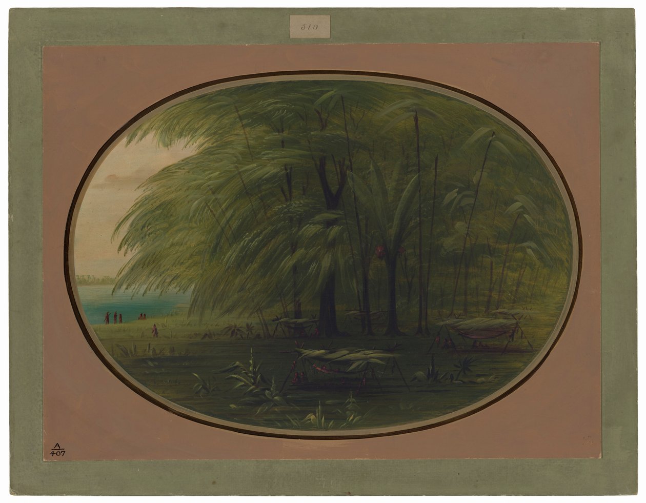 En indisk landsby - kysten av Amazonas av George Catlin