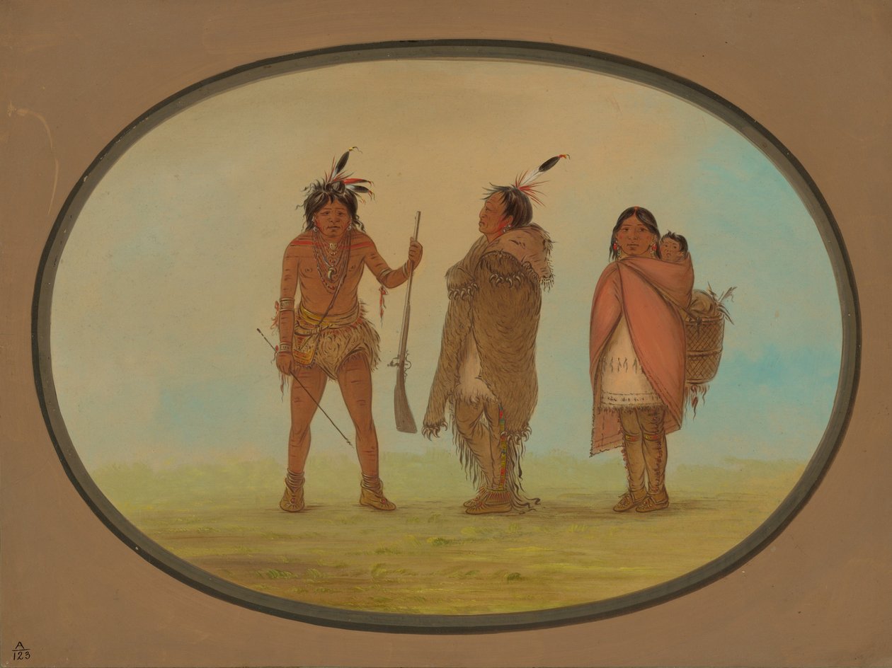Arapaho-sjef, hans kone og en kriger, 18611869. av George Catlin