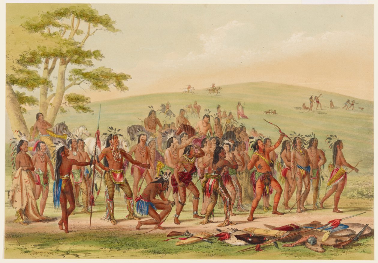 Mandanenes bueskyting av George Catlin