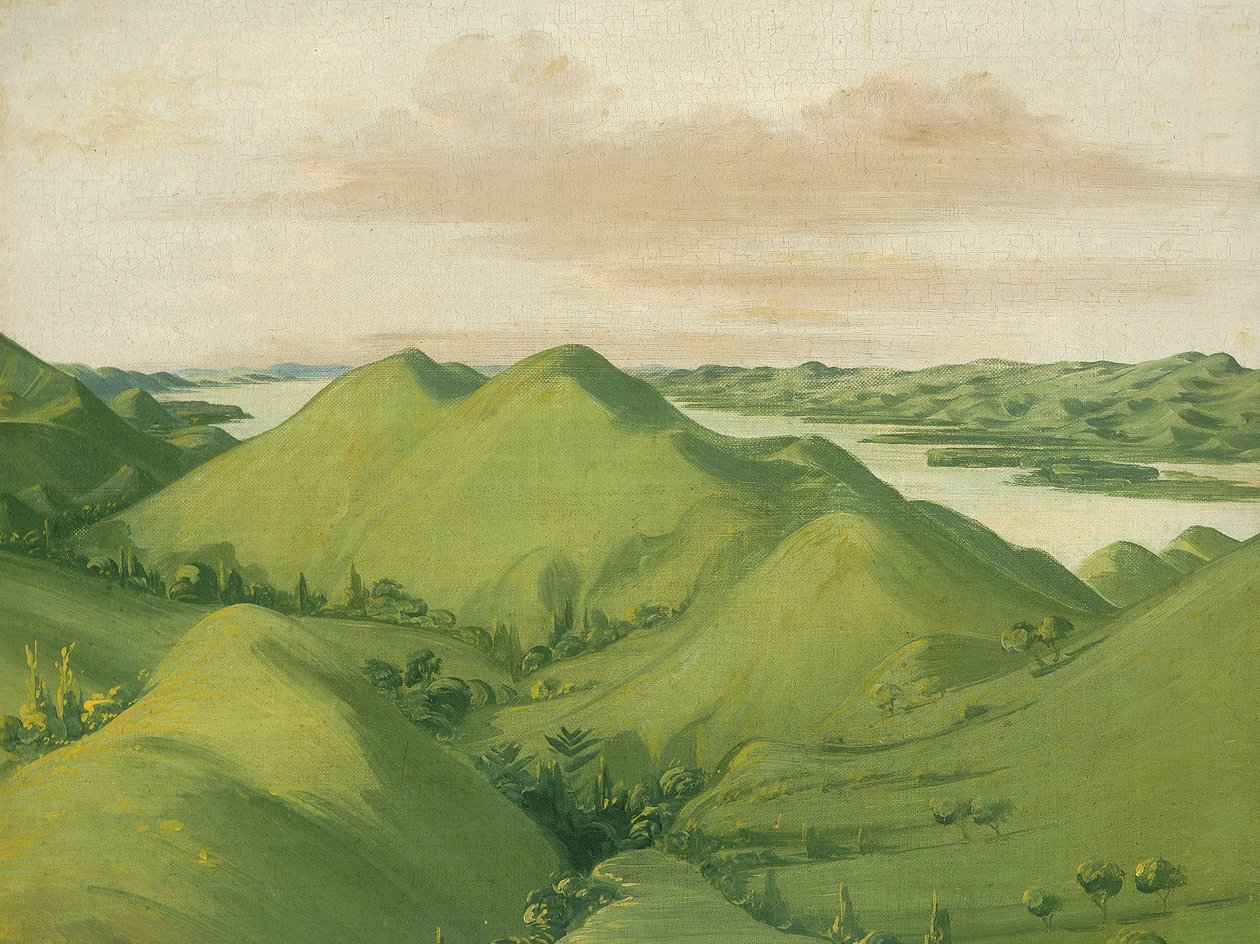 Vakre Grassy Bluffs, 110 Miles ovenfor St. Louis, 1832. av George Catlin