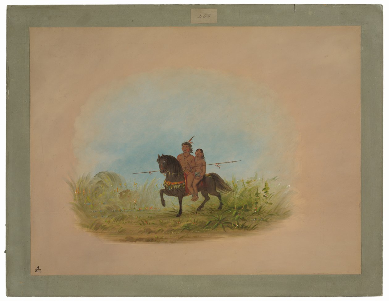 Brudepar til hest - Connibo av George Catlin