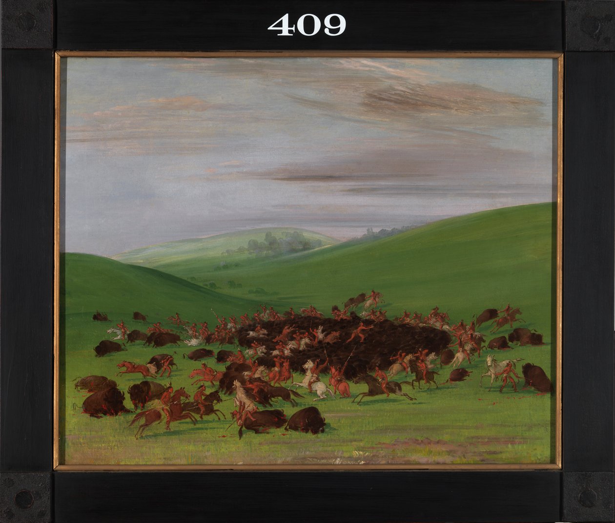 Buffalo Chase, a Surround by Hidatsa, 1832-1833. av George Catlin