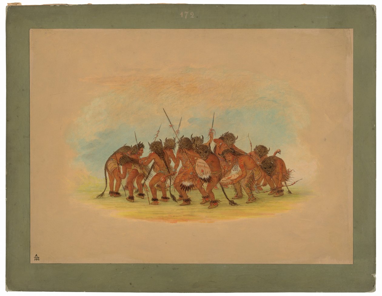 Buffalo Dance - Mandan av George Catlin