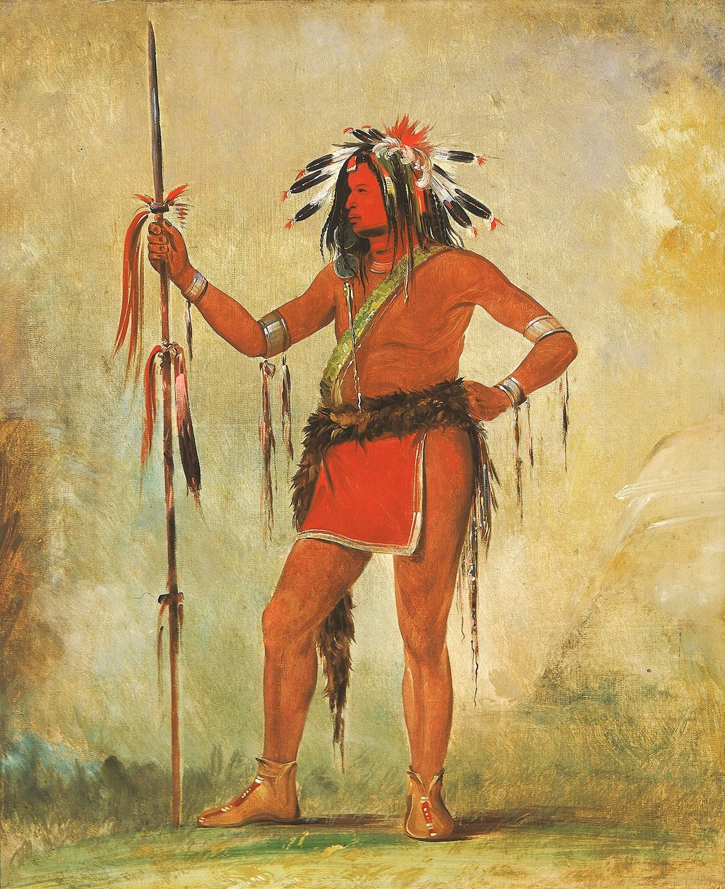Cáh-be-múb-bee, Han som sitter overalt, en modig av George Catlin