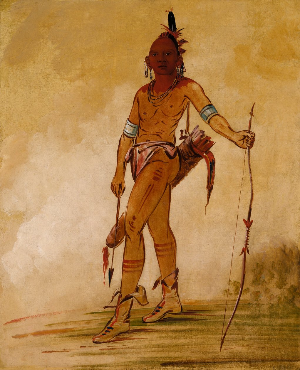 Cáh-he-ga-sín-ga, lille høvding av George Catlin