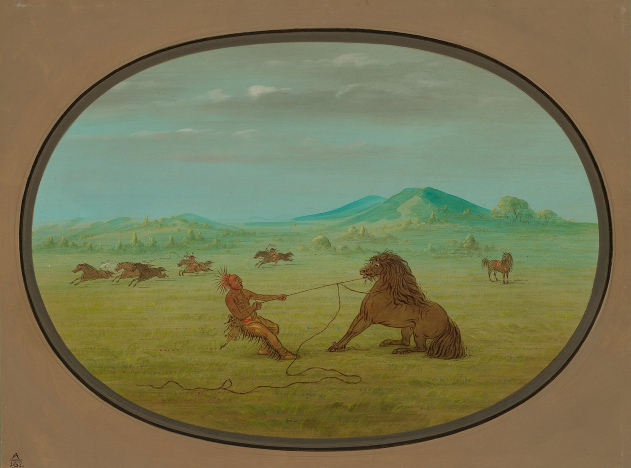 Prinderea cailor sălbatici - Pawnee, 18611869. norvegian av George Catlin