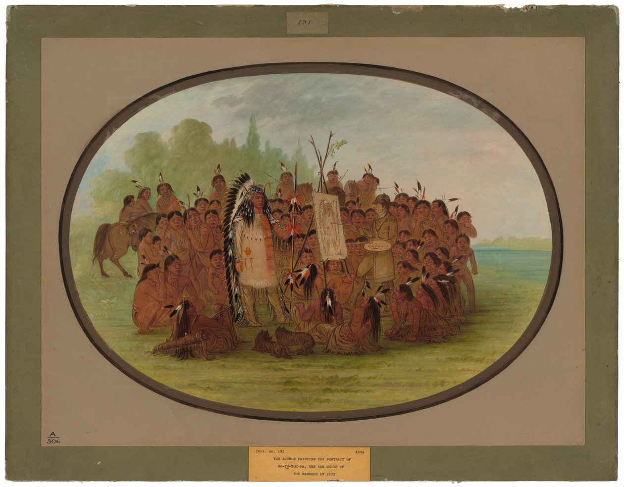 Catlin maler portrettet av Mah-to-toh-pa - Mandan av George Catlin