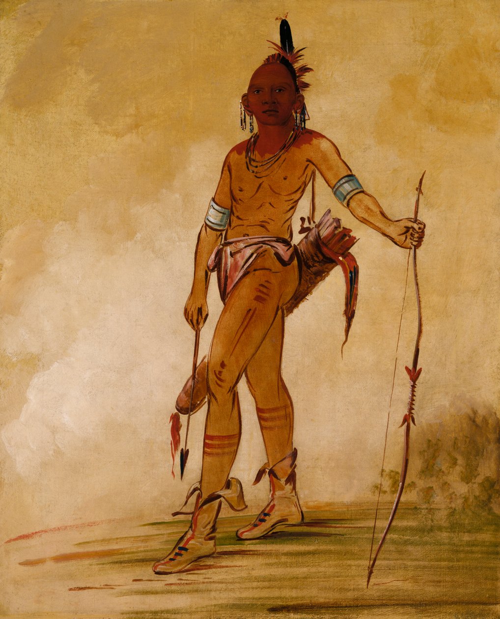 Cáh-he-ga-shín-ga, lille høvding, 1834. av George Catlin