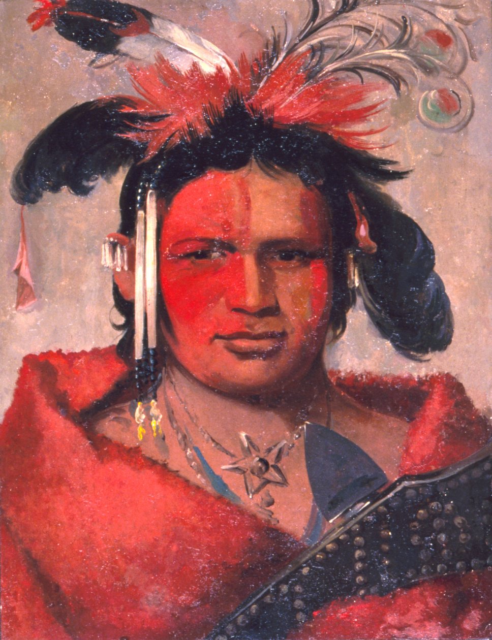 Chee-me-náh-na-quet, Great Cloud, sønn av Grizzly Bear, 1831. av George Catlin