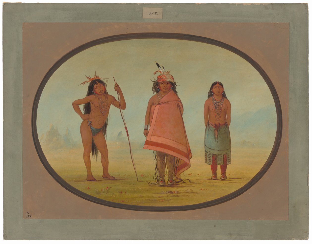 Cochimtee-sjef, hans kone og en kriger av George Catlin