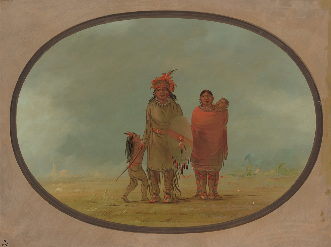 Kobbersjef, hans kone og barn, 18551869. av George Catlin